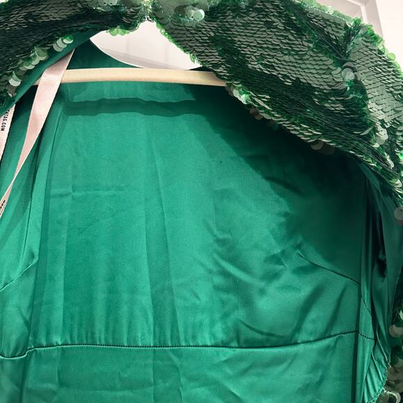 House of CB Belle Pine Green Sequin Maxi Dress Size Small - Picture 6 of 9